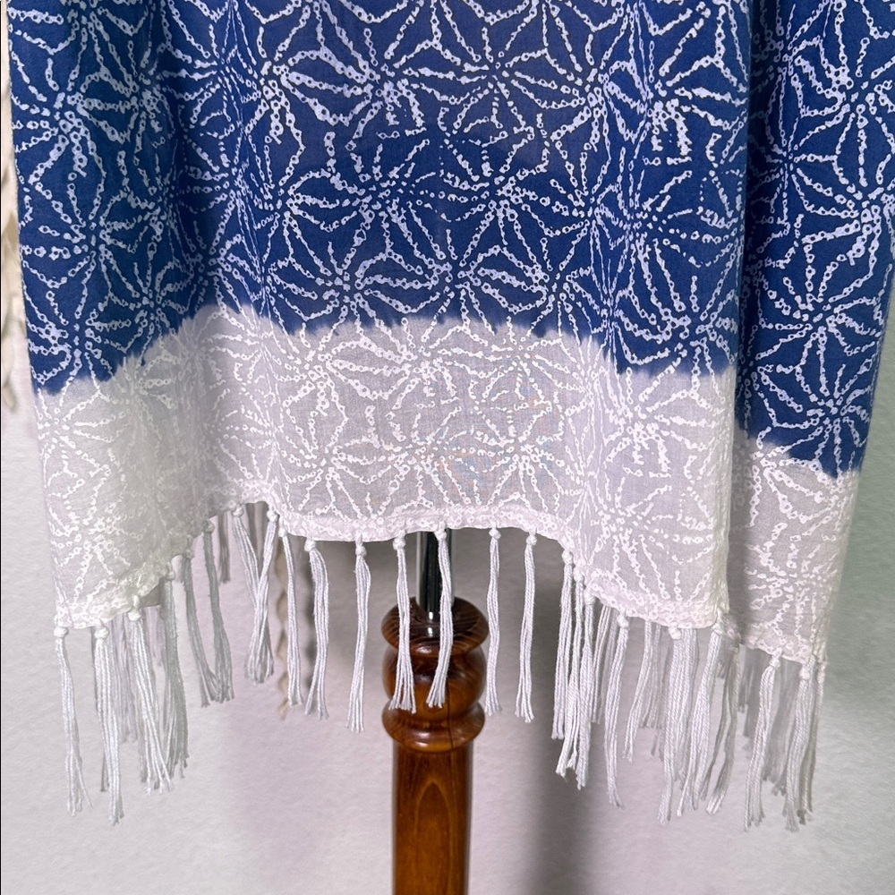 Roberta Roller Rabbit Blue Tassel Accent Cover Up Mini Dress M - Picture 3 of 10